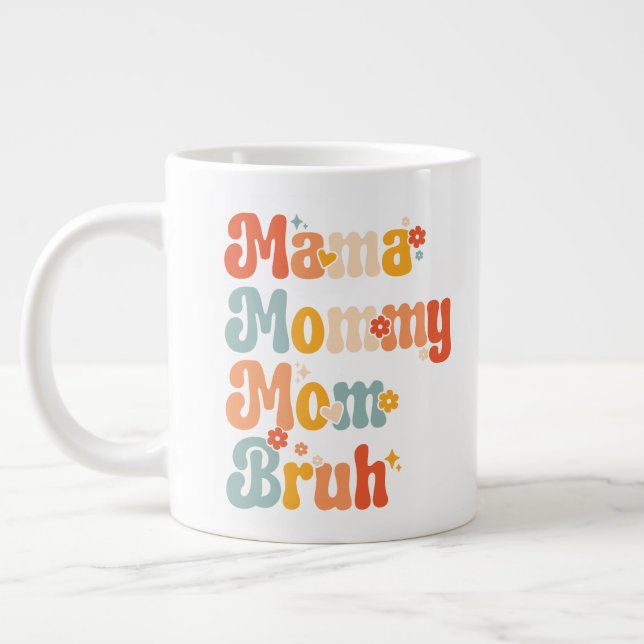 Grande Tasse Fleurs Super rétros Photo de la Fête des mères (Gauche)