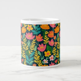 Grande Tasse Fleurs vives et colorées
