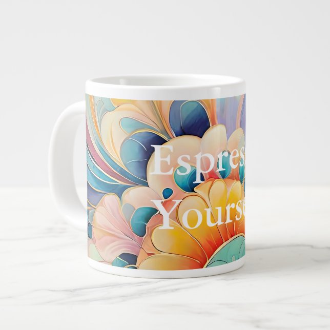Grande Tasse Flora 3 Floral Pastel Spécialité Mug (Devant gauche)