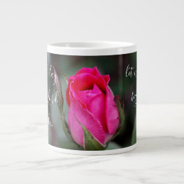 Grande Tasse Floral avec verse; rose rouge, psaume 118:24