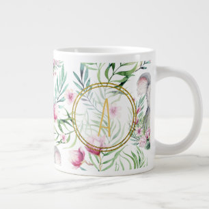 Grande Tasse Floral KOALA OURS Monogramme Filles Pièce à couche