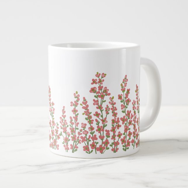 Grande Tasse Floral rose moderne (Devant droit)