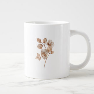 Grande Tasse Floral White Mug | Aesthetic Flower Coffee Cup
