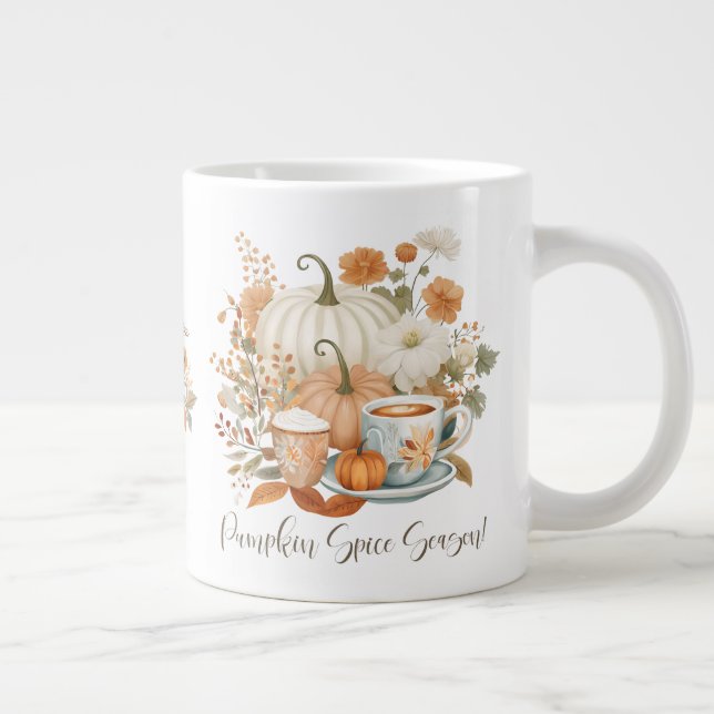 Grande Tasse Flore de la feuille d'automne de l'épice citrouill (Droite)