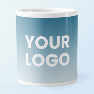 Grande Tasse Fond de couleur Dégradé blanc et votre logo