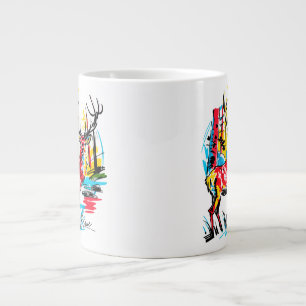 Grande Tasse Forêt de cerfs abstraite vibrante Art contemporain