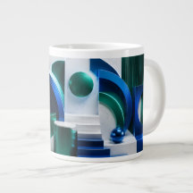 Formes Géométriques Abstraites Vibrantes Bleu Et S
