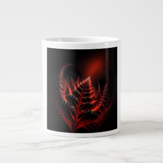 Grande Tasse Fougère rouge comme une fractale s'étendant vers l