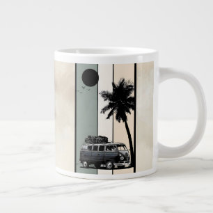Grande Tasse Fourgonnette de plage rétro vintage et palmier