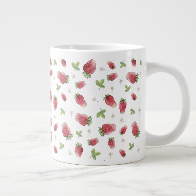 Grande Tasse Fraises d'aquarelle rouge (Droite)