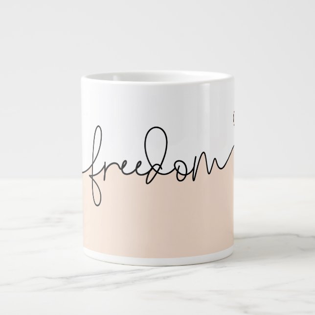 Grande Tasse Freedom Minimalist Typography Design (Devant)