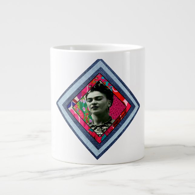 Grande Tasse Frida Kahlo Retro Denim Diamond (Devant)