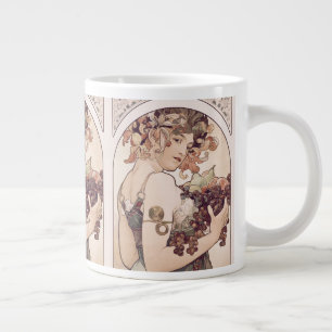 Grande Tasse Fruit vintage Girl par Alphonse Mucha