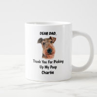 Funny Airedale Papa Watercolor Canine
