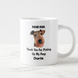 Grande Tasse Funny Airedale Papa Watercolor Canine
