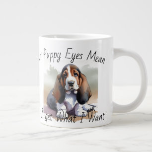 Grande Tasse FUNNY Browns White PUPPY Aquarelle Spécialité Mug