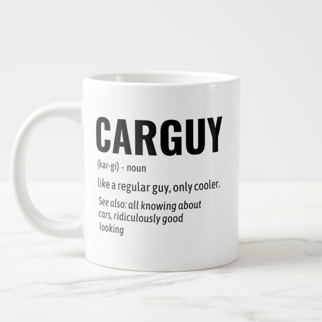 Grande Tasse Funny Carguy Dictionnaire Définition Café Mug (Gauche)