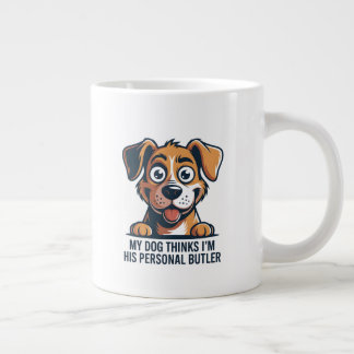 Grande Tasse Funny Cartoon Dog Butler Quote