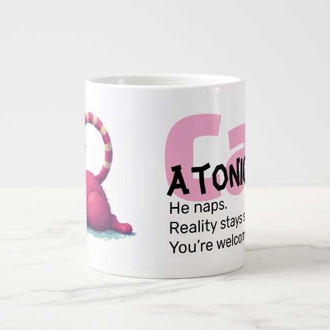 Grande Tasse Funny Cat 20oz Mug – CatAtonic: I Nap. You Exist. (Devant)