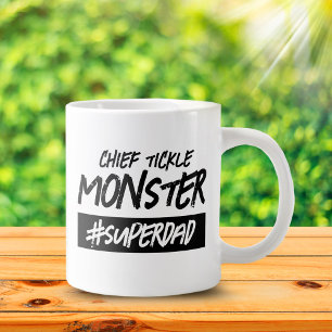 Grande Tasse Funny Chief Tickle Monster Hashtag Super Papa