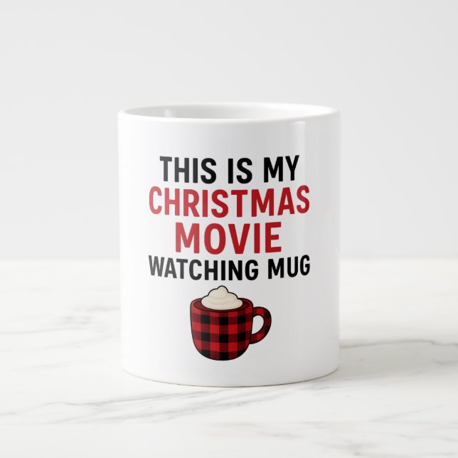 Grande Tasse Funny Christmas Movie Watching Mug • Cozy Hot Coco (Devant)