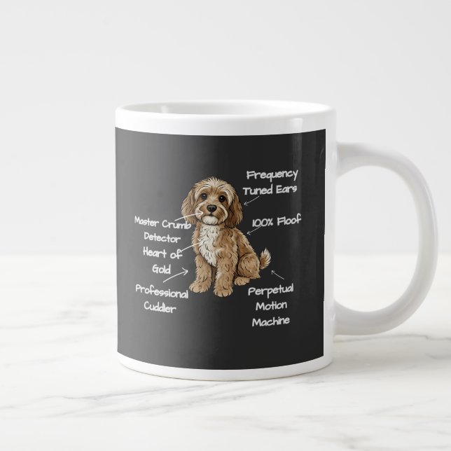 Grande Tasse Funny Cute Anatomy of a Cockapoo Dog Lover (Droite)