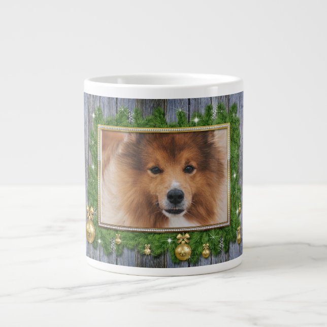 Grande Tasse Funny Pet Photo de Noël (Devant)