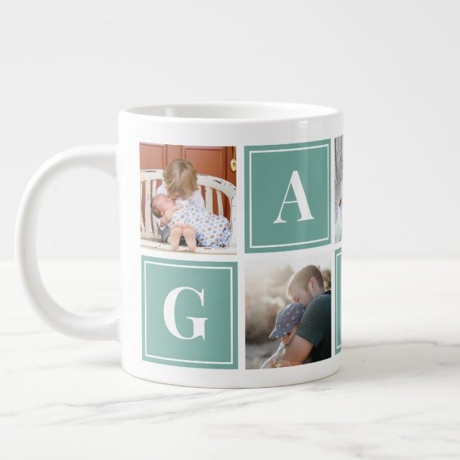 Grande Tasse Gampa Photo Collage Custom Giant Coffee Mug (Gauche)
