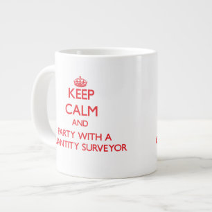 Grande Tasse Gardez le calme et la partie avec un métreur