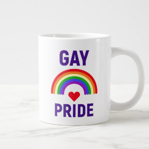 Grande Tasse Gay pride Coeur et arc-en-ciel