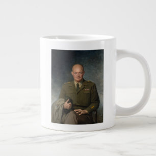 Grande Tasse Général Dwight Eisenhower Portrait peint 5 étoiles