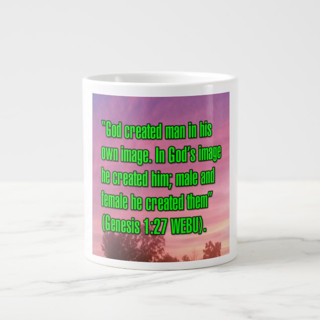 Grande Tasse Genèse 1:27 WEBU Mug (Devant)