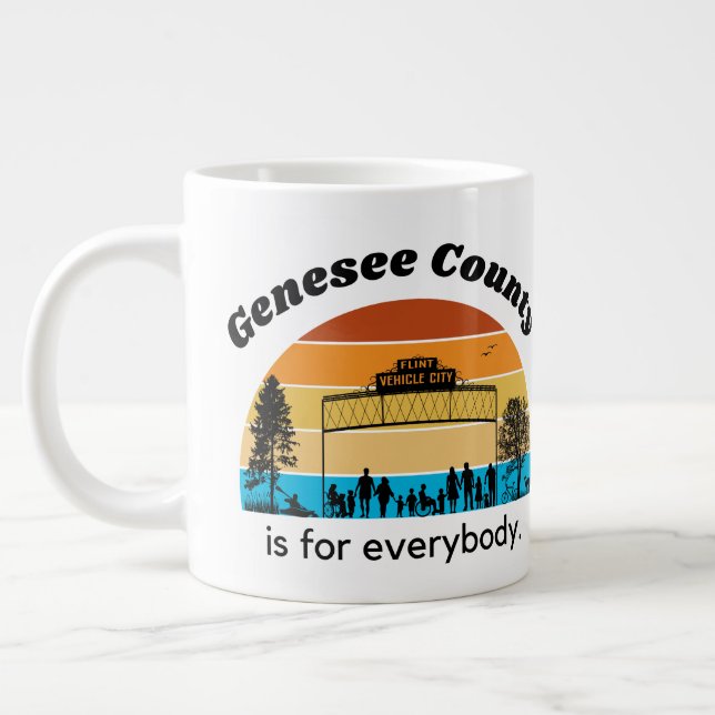 Grande Tasse Genesee Comté est pour tout le monde Jumbo Mug (Gauche)