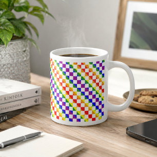 Grande Tasse Géométrique Arc-en-Ciel