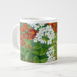 Grande Tasse Géraniums rouges et blancs dans des pots 2013