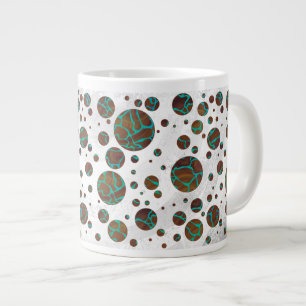 Grande Tasse Giraffe Impression Brown et Turquoise