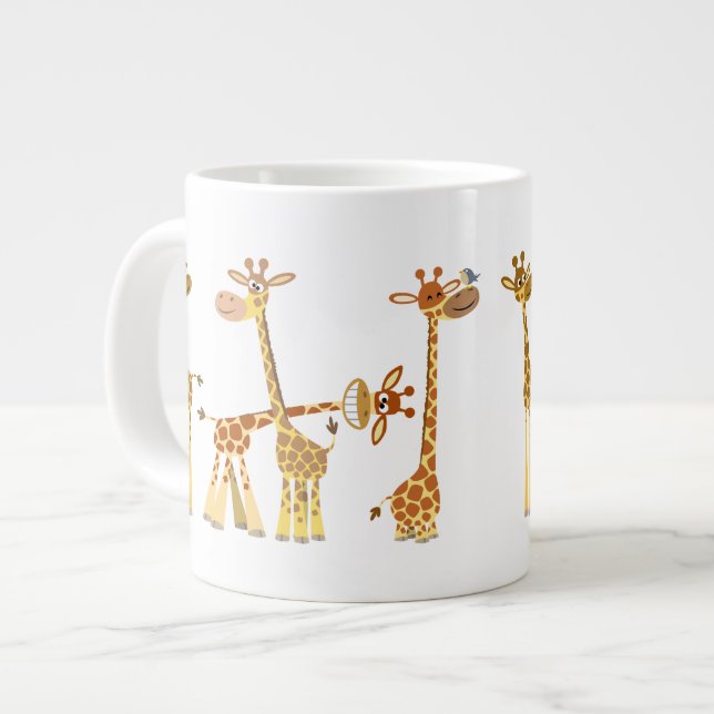 Grande Tasse Giraffes de dessin : Le troupeau Jumbo Mug (Devant gauche)