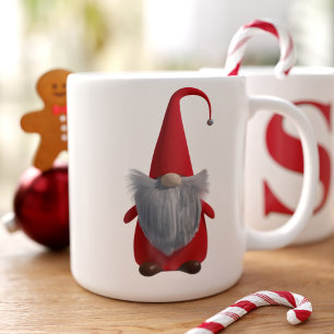 Grande Tasse Gnome de Noël mignonne Monogramme Géant Mug café