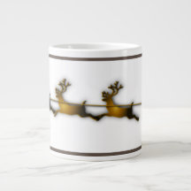 Golden Deer Christmas Santa Claus Sledge