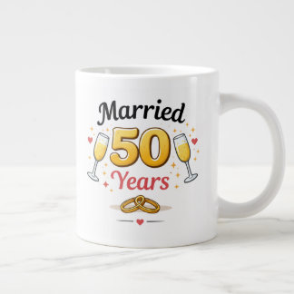 Grande Tasse Golden Wedding Anniversary Coffee Mug Gift