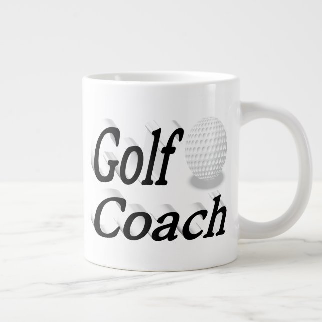 Grande Tasse Golf Coach demi-texte Géant Café Mug (Droite)