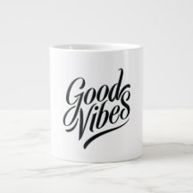 Good Vibes Mug - Style de calligraphie moderne