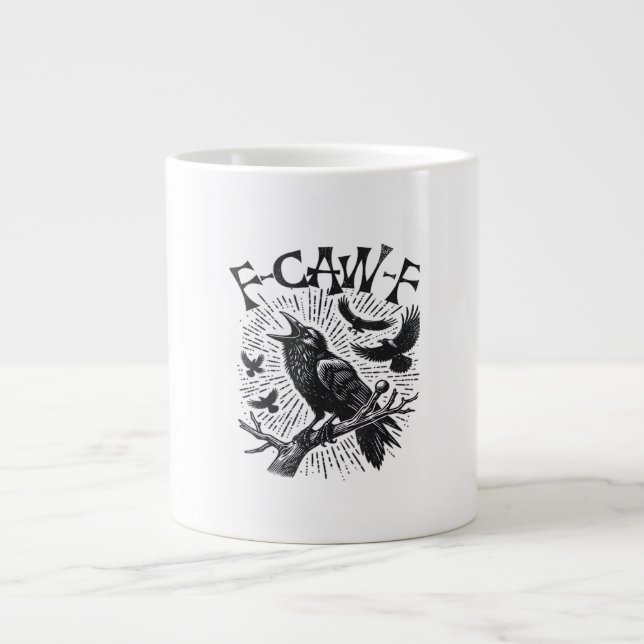 Grande Tasse Gothic Crow F-Caw-F Humor Funny Essential Retro Cl (Devant)