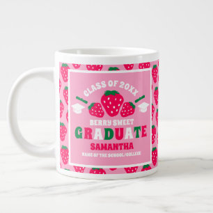 Grande Tasse Graduation à la fraise rose