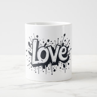Grande Tasse Graffiti Graffiti Amour monochrome balise