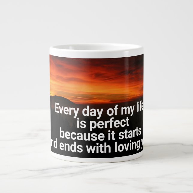 Grande Tasse Grand Café Avec Citation Romantique Sur Photo - (Devant)