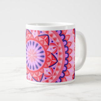 Grande Tasse Grand Mandala Rose Boho Surdimensionné Motif Vibra