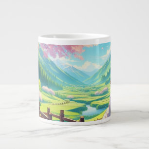 Grande Tasse Grand mug artistique 'Paysage de vallée panoramiqu