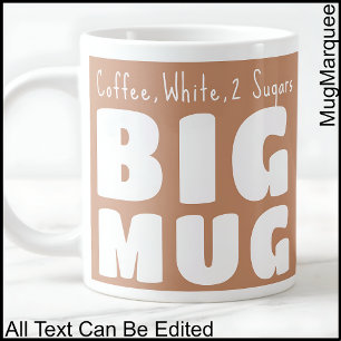 Grande Tasse Grand Mug Marron Nom Personnalisé C84 Drôle Origin