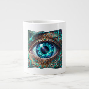 Grande Tasse Grand Œil Bleu Électrique Dans Une Scène Fantastiq